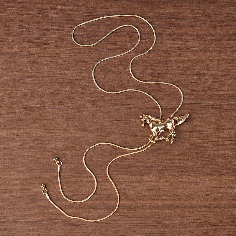 Collier bolo en forme de Y avec lasso et motif cheval western Wild Mustang - image 3