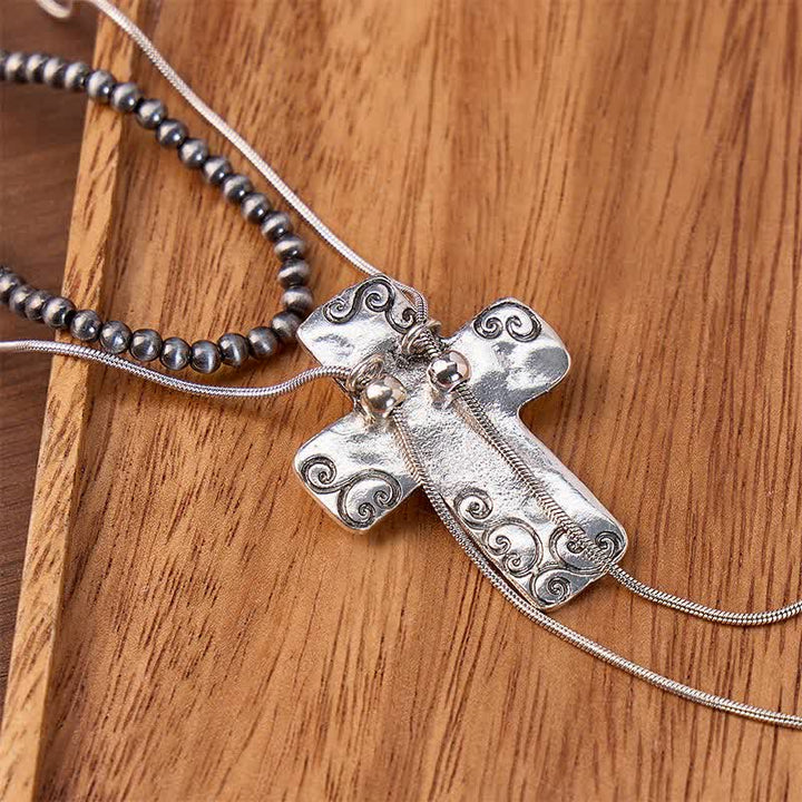 Collier Faith In The West 2-en-1 avec croix turquoise et pendentif bolo en forme de Y orné de perles - image 2