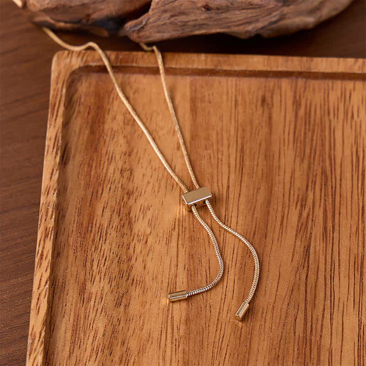 Collier bolo minimaliste et délicat à barre coulissante ajustable - Or - image 0