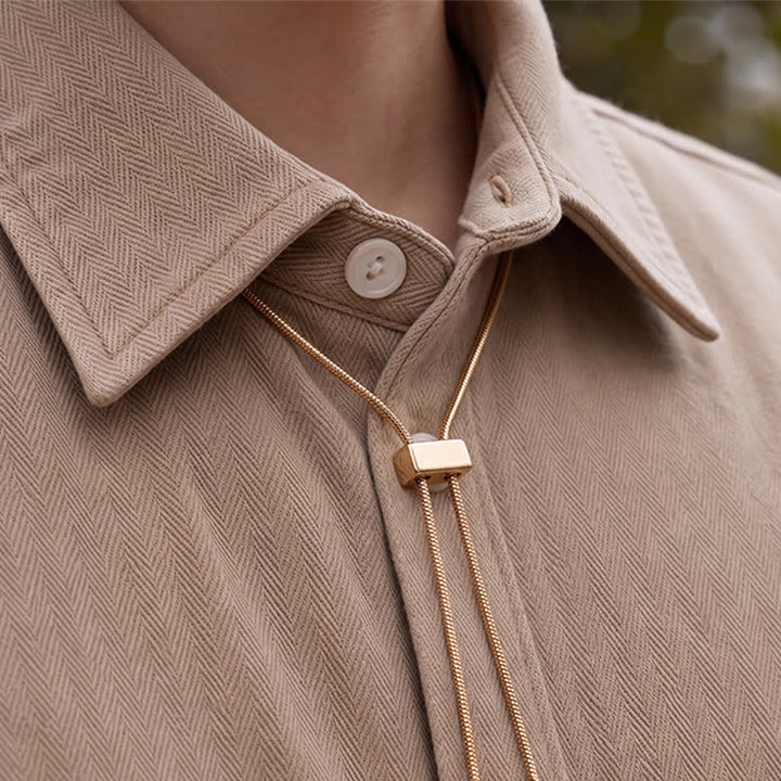 Collier bolo minimaliste et délicat à barre coulissante ajustable - image 1