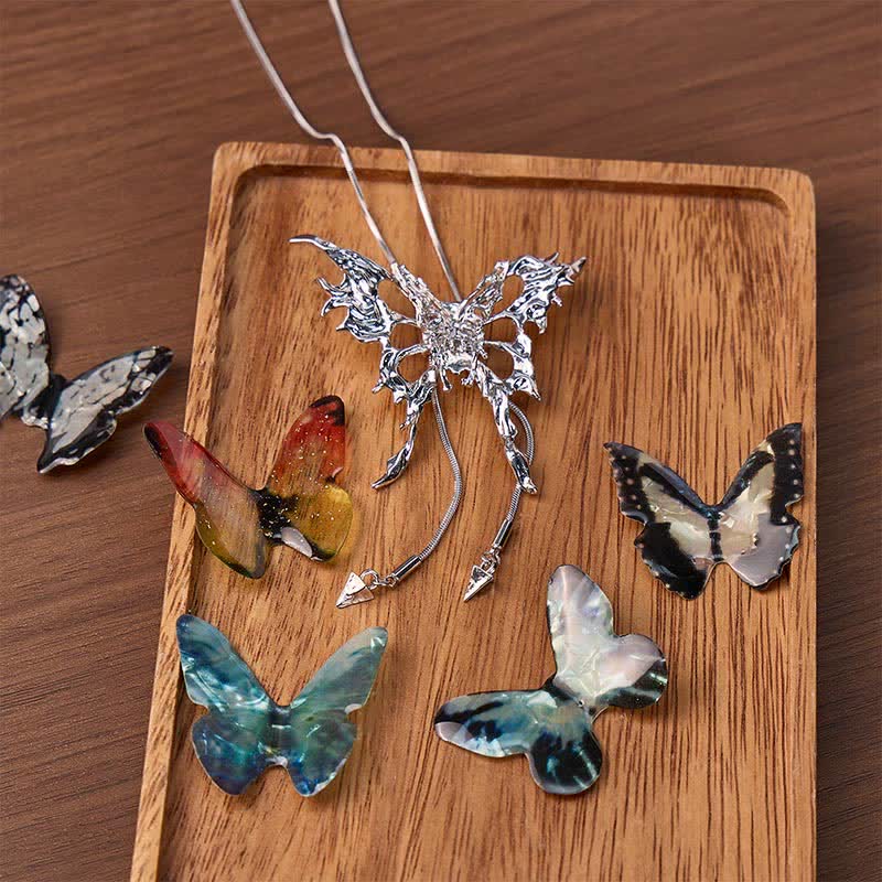 Collier bolo à fermoir coulissant ajustable papillon interchangeable avec 6 ailes remplaçables - image 3