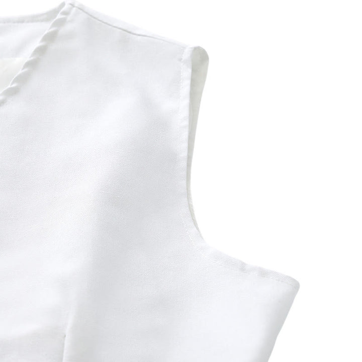 Gilet décontracté minimaliste pour homme en lin et coton mélangés - image 7