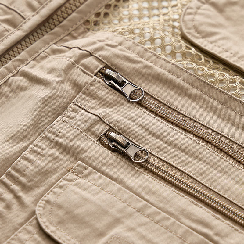 Gilet utilitaire en coton pur, zippé, quatre saisons, pour homme - image 6