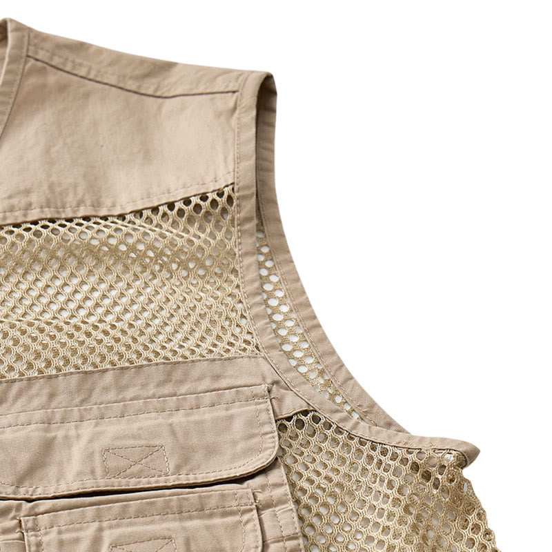 Gilet utilitaire en coton pur, zippé, quatre saisons, pour homme - image 8