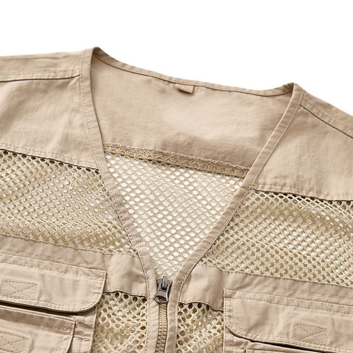 Gilet utilitaire en coton pur, zippé, quatre saisons, pour homme - image 5