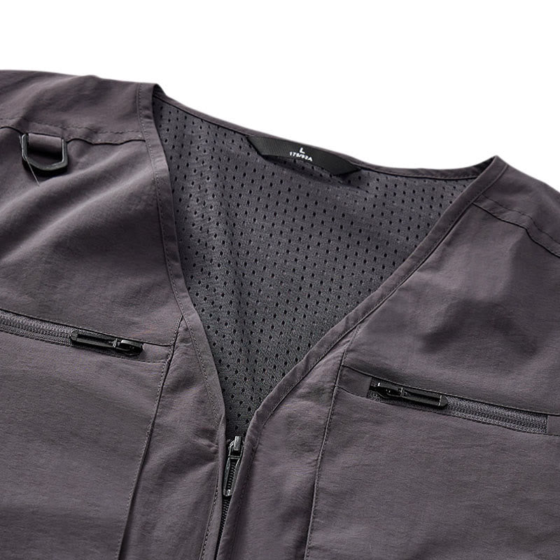 Gilet utilitaire d'extérieur pour homme, à poches multiples zippées et séchage rapide. - image 9