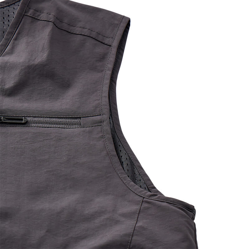 Gilet utilitaire d'extérieur pour homme, à poches multiples zippées et séchage rapide. - image 11