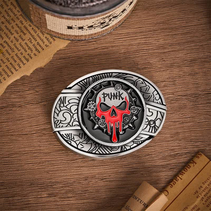Ceinture en cuir avec boucle de couteau pliant caché, style punk sanglant et crâne, à faire soi-même - image 9