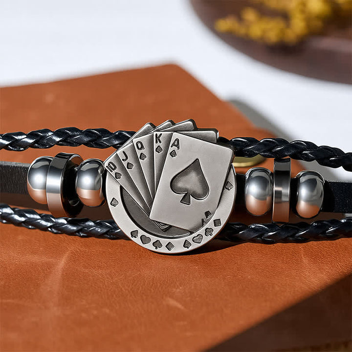Bracelet en cuir Royal Flush Poker avec cartes à jouer - image 4