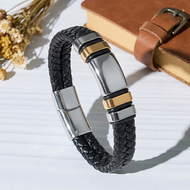 Bracelet vintage en cuir et perles d'alliage multi-styles - Style n° 4 - 7,87-8,86 po / 200-225 mm - image 5