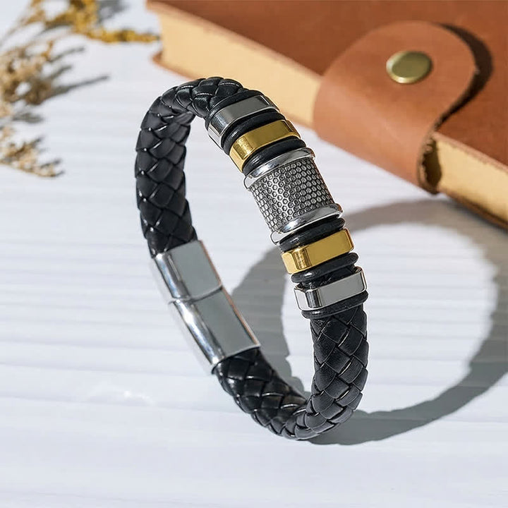 Bracelet vintage en cuir et perles d'alliage multi-styles - Style n° 6 - 7,87-8,86 po / 200-225 mm - image 7