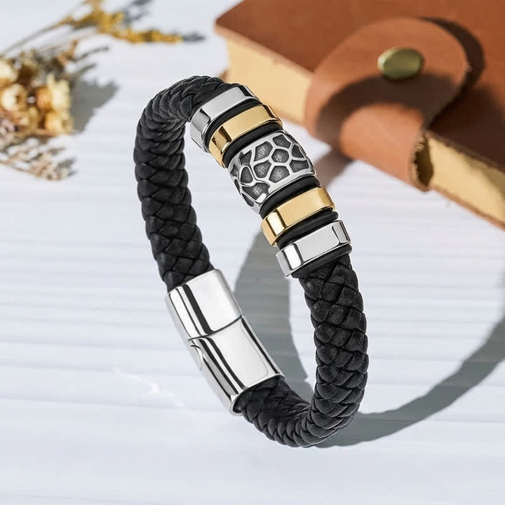 Bracelet vintage en cuir et perles d'alliage multi-styles - Style n° 5 - 7,87-8,86 po / 200-225 mm - image 6