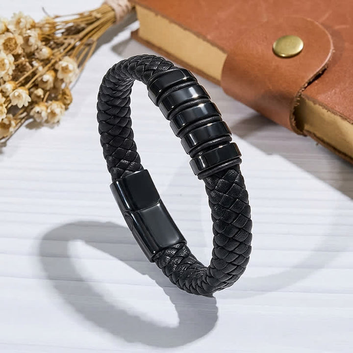 Bracelet vintage en cuir et perles d'alliage multi-styles - Style n° 2 - 7,87-8,86 po / 200-225 mm - image 3