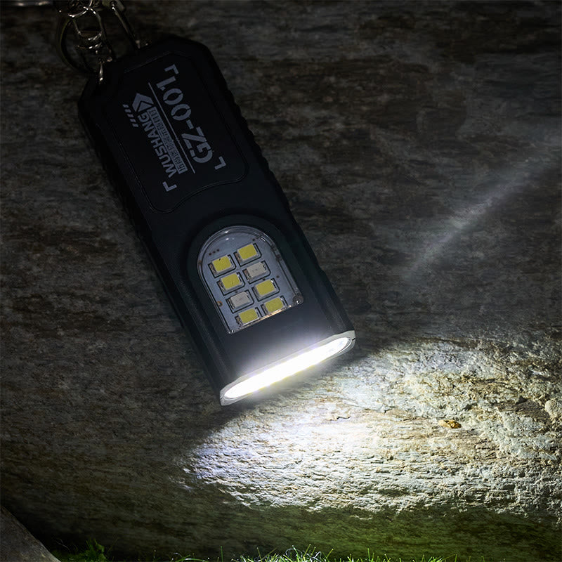 Mini lampe torche Cob, sifflet de survie avec porte-clés boussole - image 2