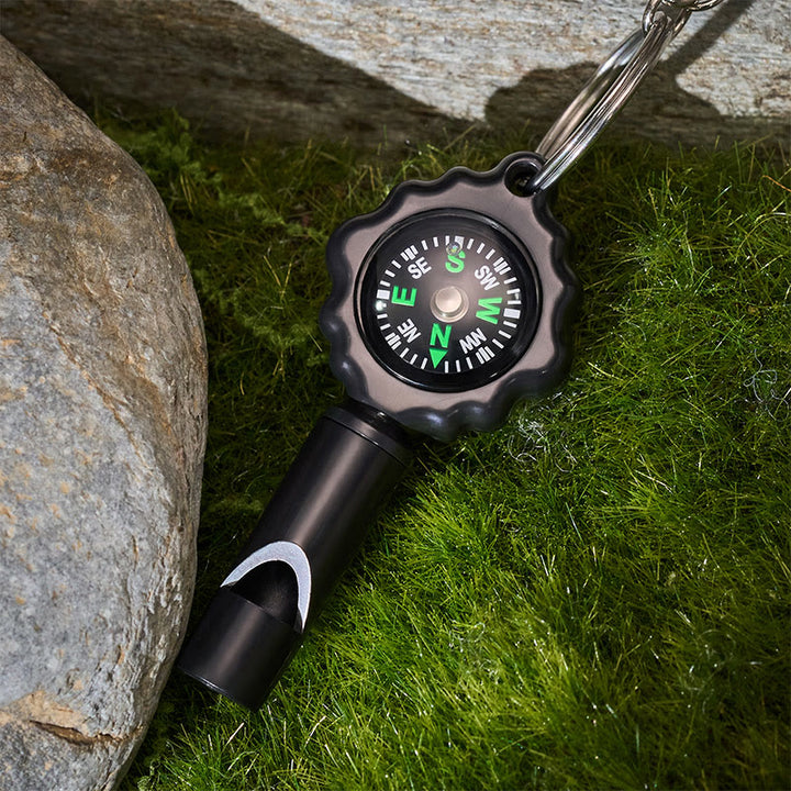 Mini lampe torche Cob, sifflet de survie avec porte-clés boussole - image 4