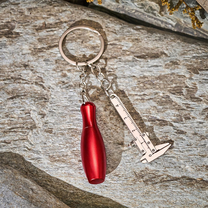 Mini pied à coulisse, outil de mesure, couteau de poche en forme de bowling, porte-clés - image 1