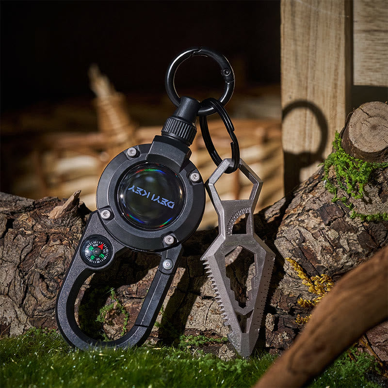 Outil EDC Mousqueton rétractable avec porte-clés boussole - Style n° 1 - image 0