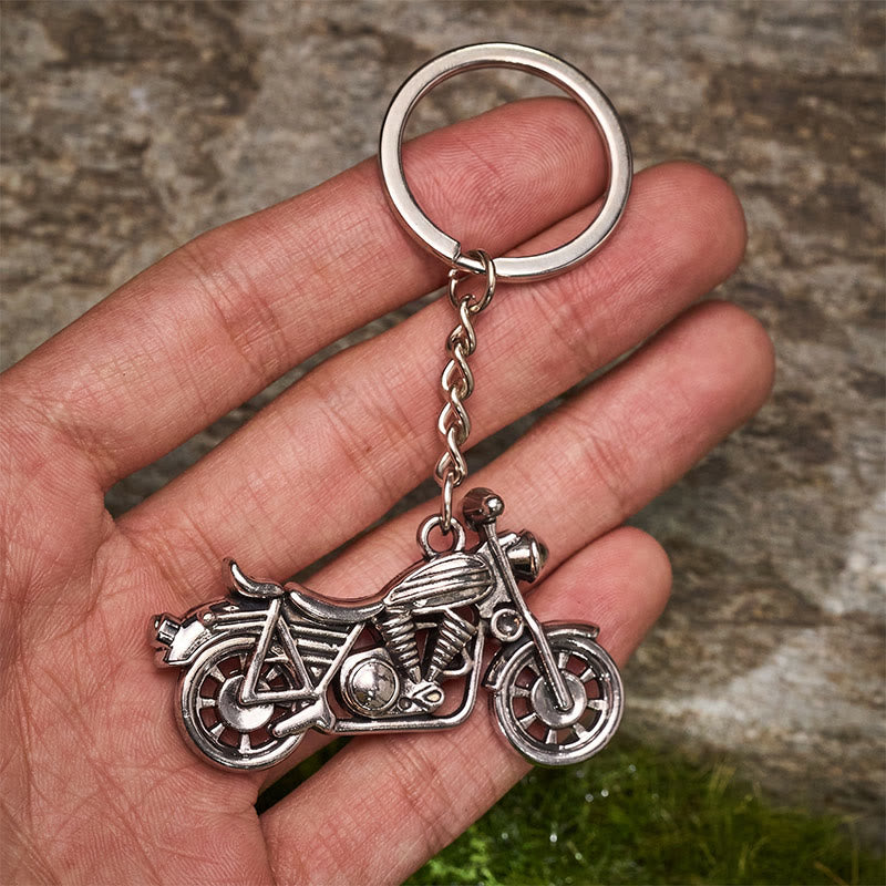Mini couteau de découpe en laiton et porte-clés pendentif moto - image 3