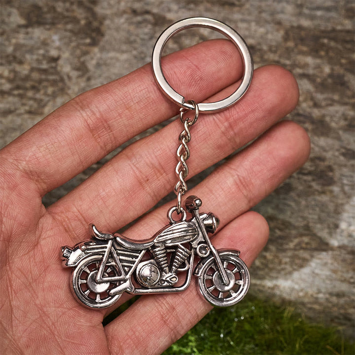 Mini couteau de découpe en laiton et porte-clés pendentif moto - image 3