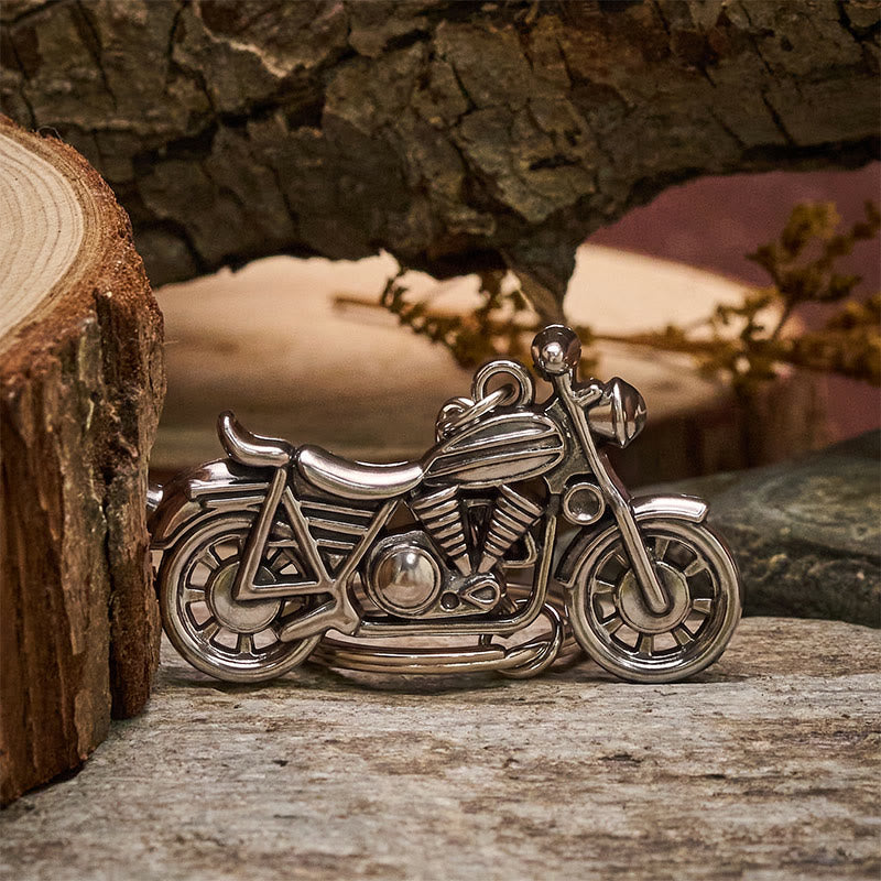 Mini couteau de découpe en laiton et porte-clés pendentif moto - image 2
