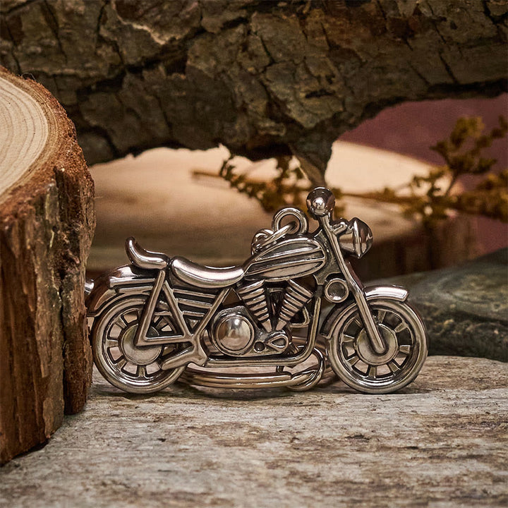 Mini couteau de découpe en laiton et porte-clés pendentif moto - image 2