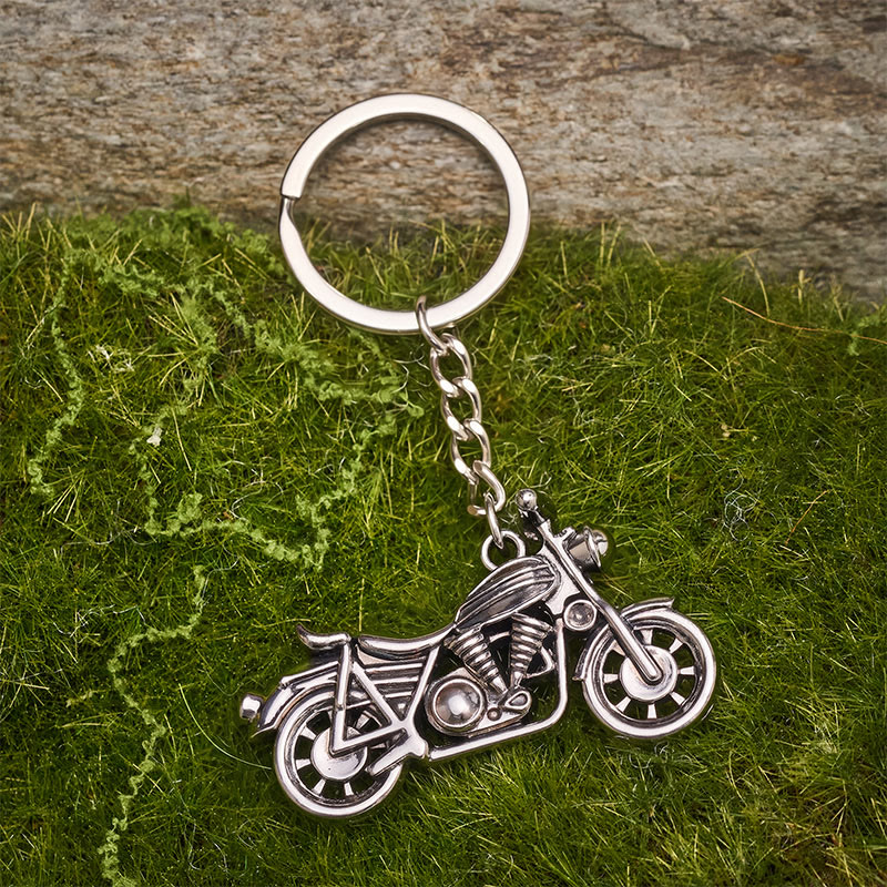 Mini couteau de découpe en laiton et porte-clés pendentif moto - image 4