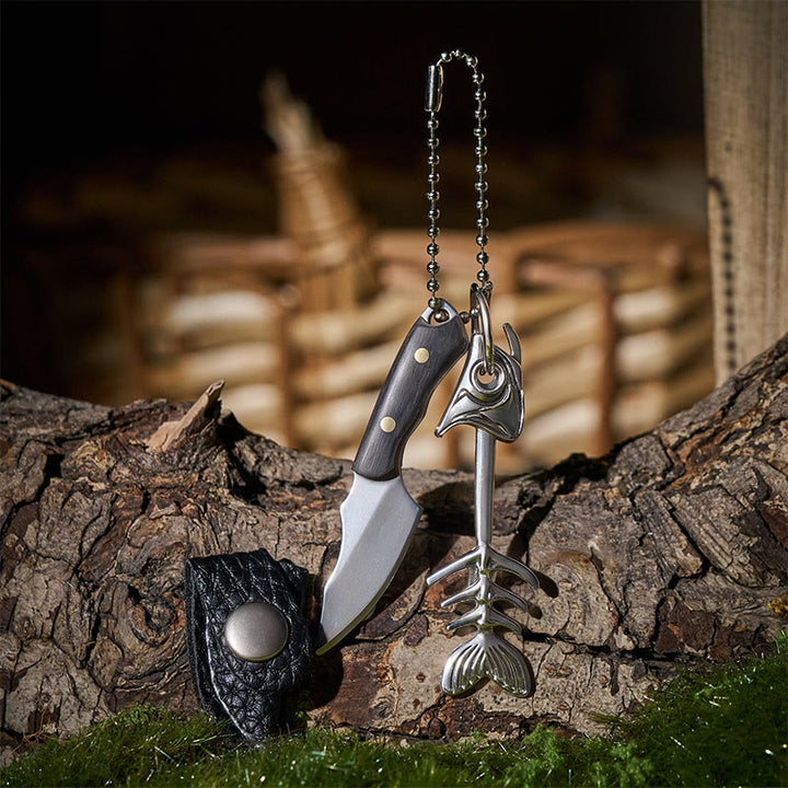 Porte-clés couteau utilitaire EDC détachable en forme d'arête de poisson et de mini-poisson - Style n° 1 - image 0