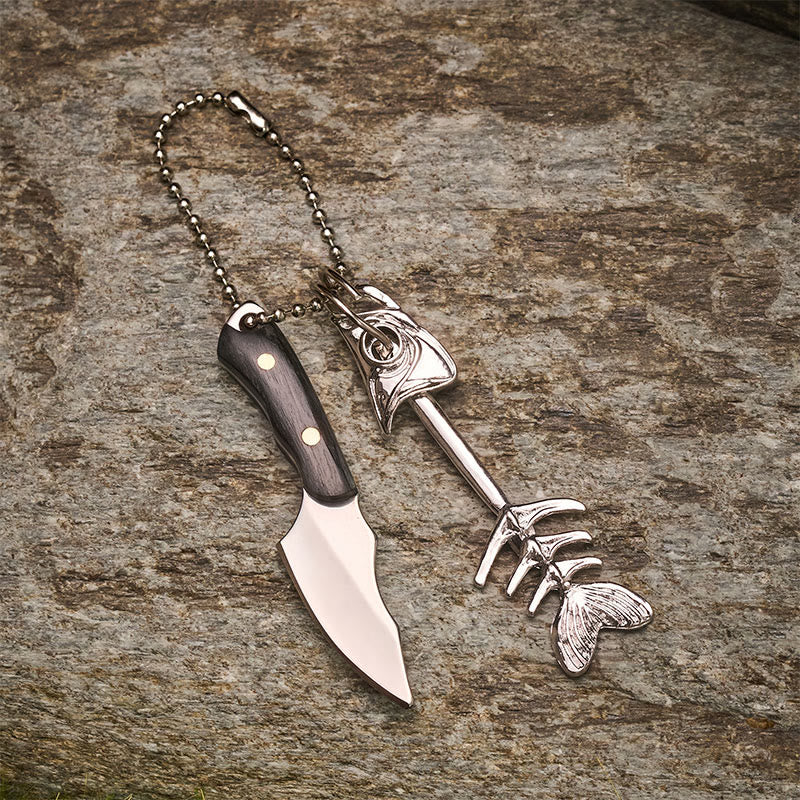 Porte-clés couteau utilitaire EDC détachable en forme d'arête de poisson et de mini-poisson - image 2