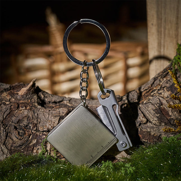 Couteau pliant EDC et porte-clés mini-mètre ruban - Style n° 1 - image 0