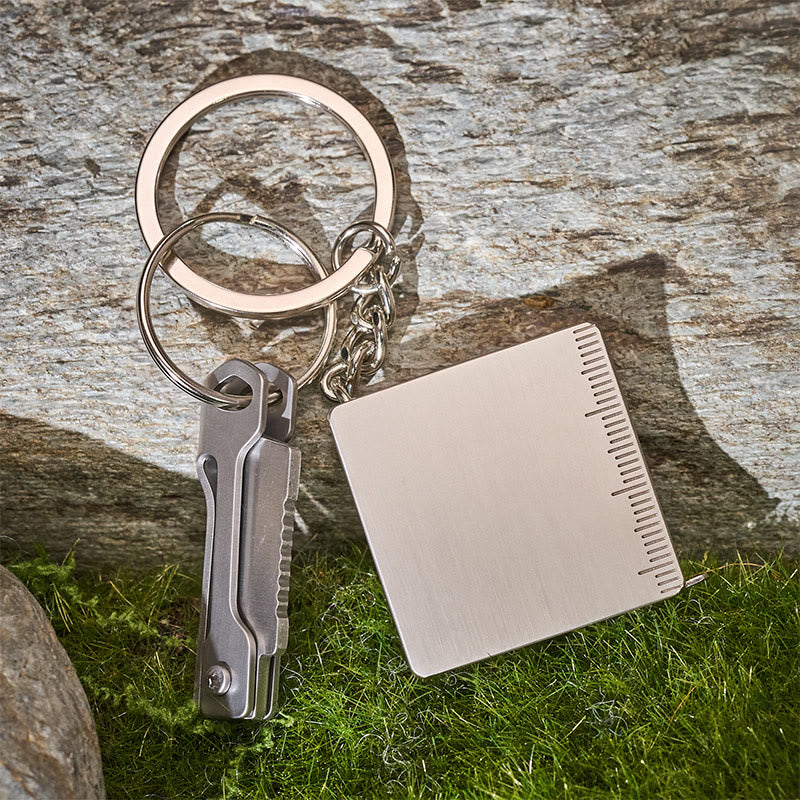 Couteau pliant EDC et porte-clés mini-mètre ruban - image 1