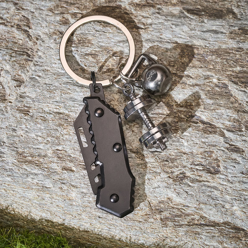 Porte-clés décoratif de fitness et petit couteau de poche pliant - image 2