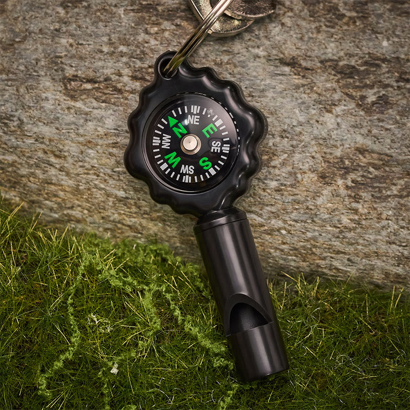Outil multifonction EDC avec sifflet de survie, porte-clés boussole - image 3