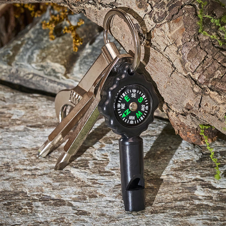Outil multifonction EDC avec sifflet de survie, porte-clés boussole - image 1