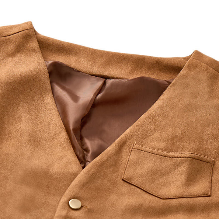 Gilet de cowboy marron traditionnel western pour homme - image 4