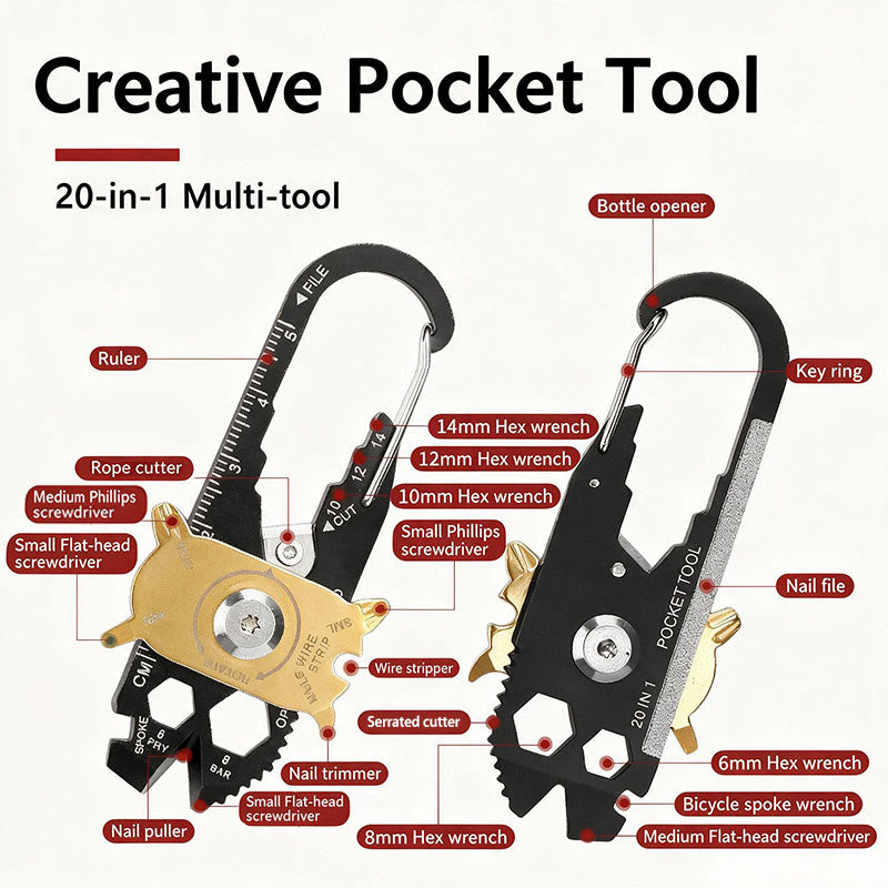 Porte-clés multifonction EDC rotatif 20 en 1 - image 1