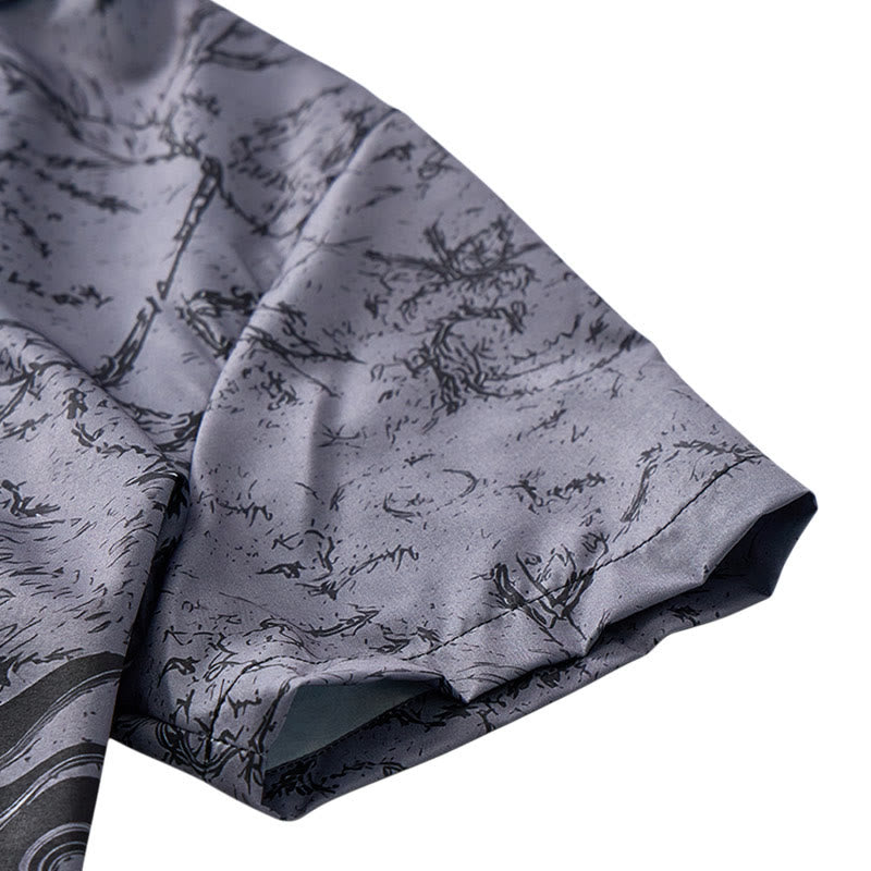 T-shirt streetwear sport pour homme, imprimé dragon noir gothique 3D - image 6
