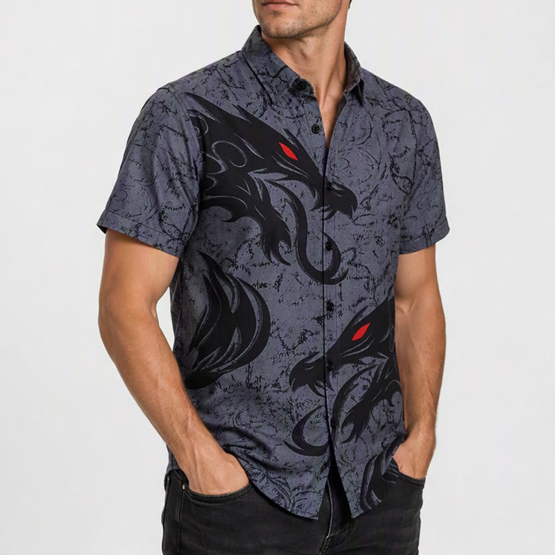 T-shirt streetwear sport pour homme, imprimé dragon noir gothique 3D - image 3