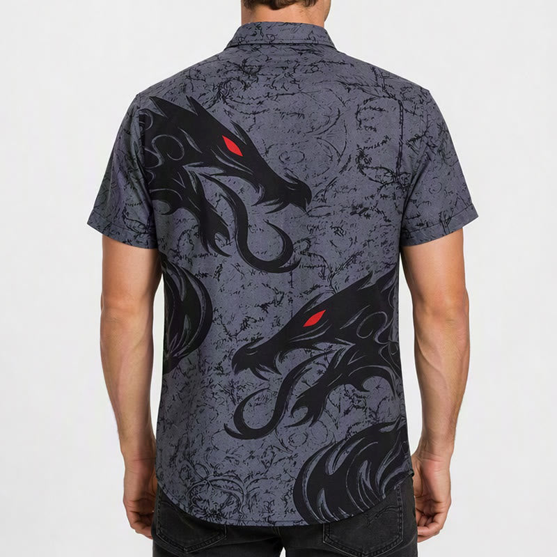 T-shirt streetwear sport pour homme, imprimé dragon noir gothique 3D - image 2