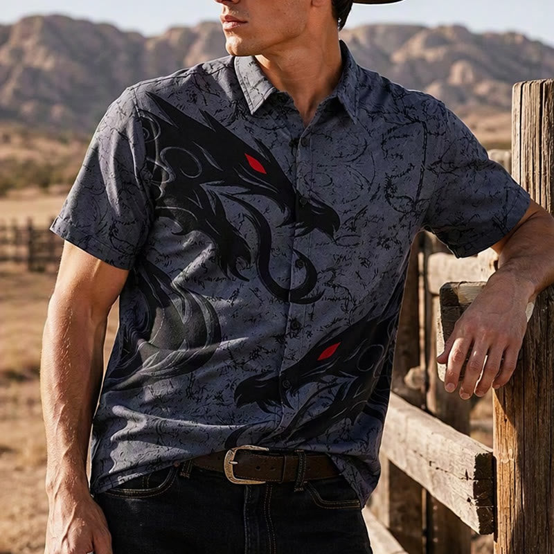 T-shirt streetwear sport pour homme, imprimé dragon noir gothique 3D - Style n° 1 - 6XL - image 0