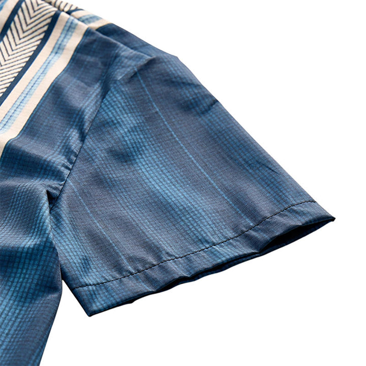 Chemise de plage décontractée à rayures verticales vintage pour homme - image 5