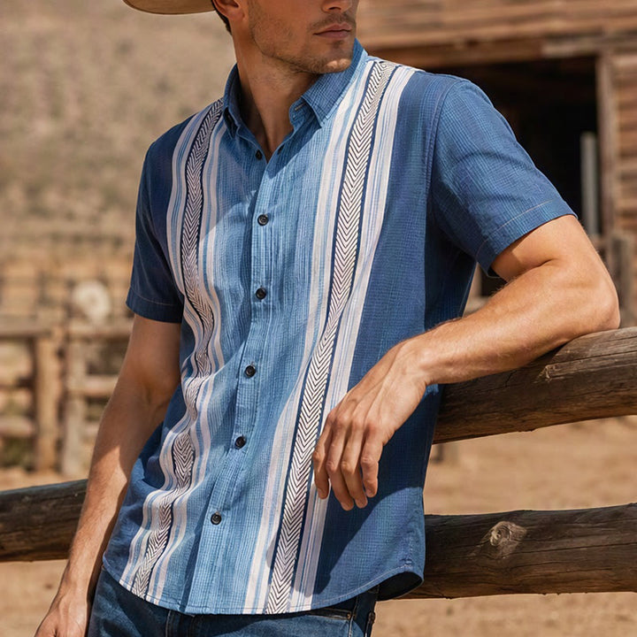 Chemise de plage décontractée à rayures verticales vintage pour homme - Style n° 1 - 5XL - image 0