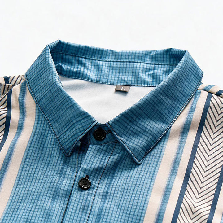 Chemise de plage décontractée à rayures verticales vintage pour homme - image 4