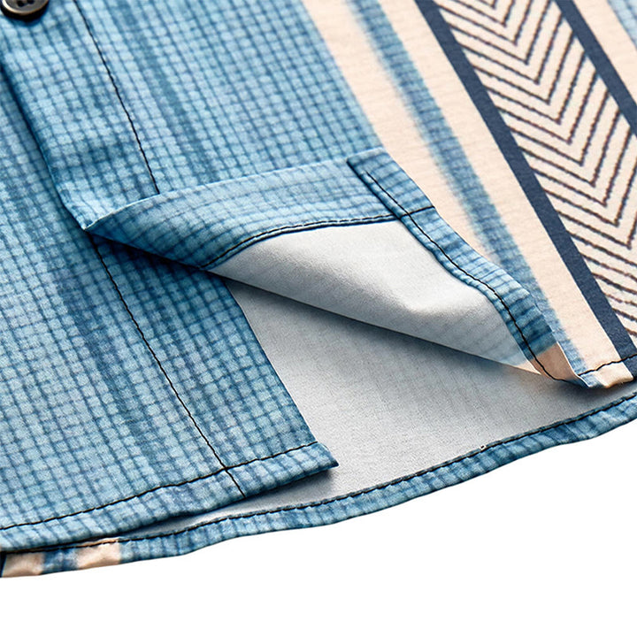 Chemise de plage décontractée à rayures verticales vintage pour homme - image 6