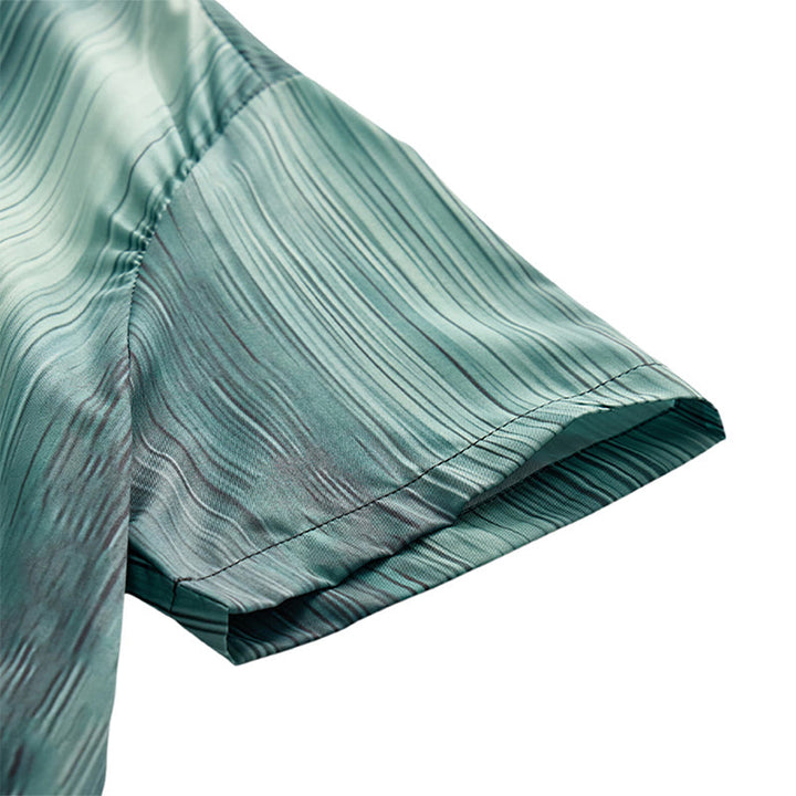 Chemise d'été à boutons pour homme, imprimée d'une texture verticale dégradée - image 10