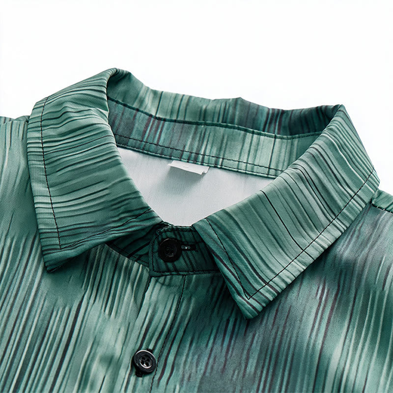 Chemise d'été à boutons pour homme, imprimée d'une texture verticale dégradée - image 6