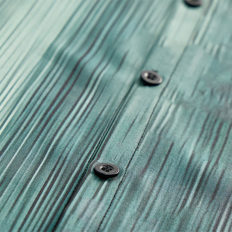 Chemise d'été à boutons pour homme, imprimée d'une texture verticale dégradée - image 7