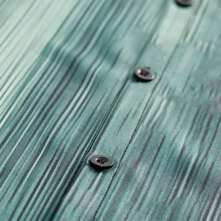Chemise d'été à boutons pour homme, imprimée d'une texture verticale dégradée - image 7