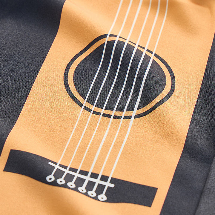 Chemise streetwear décontractée pour homme avec imprimé guitare acoustique créatif - image 10