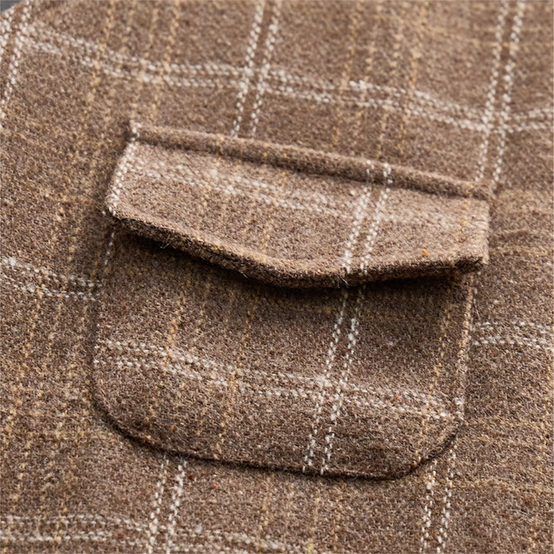 Gilet de costume léger à carreaux pour homme, style britannique, habillé et décontracté. - image 8