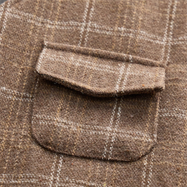 Gilet de costume léger à carreaux pour homme, style britannique, habillé et décontracté. - image 8